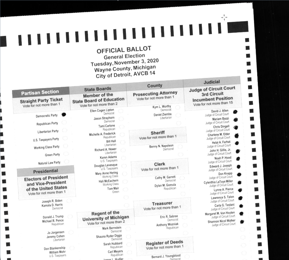 Unreadable hand-marked AVCB ballot – excessive skew